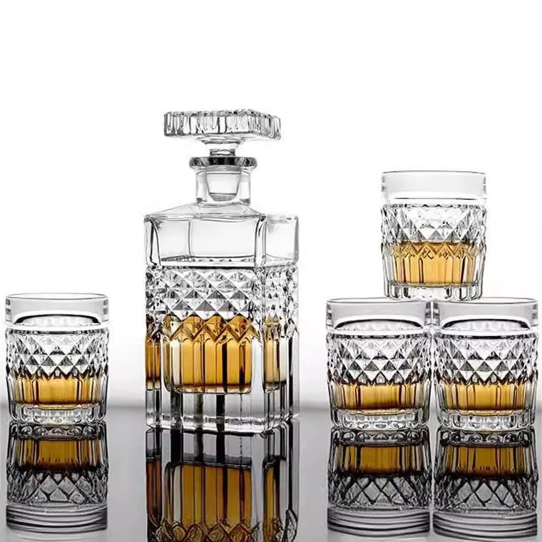 European-style crystal glass white wine glass whiskey glass set 320ml clear retro design