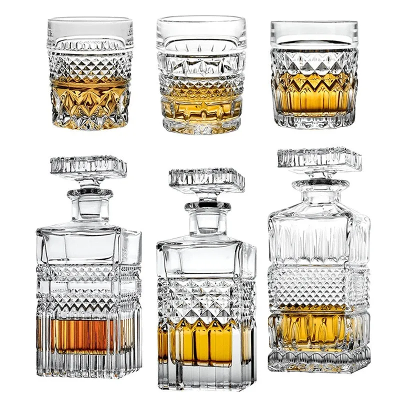 European-style crystal glass white wine glass whiskey glass set 320ml clear retro design