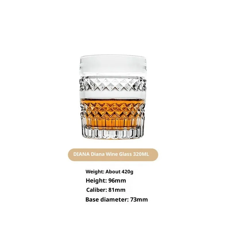 European-style crystal glass white wine glass whiskey glass set 320ml clear retro design
