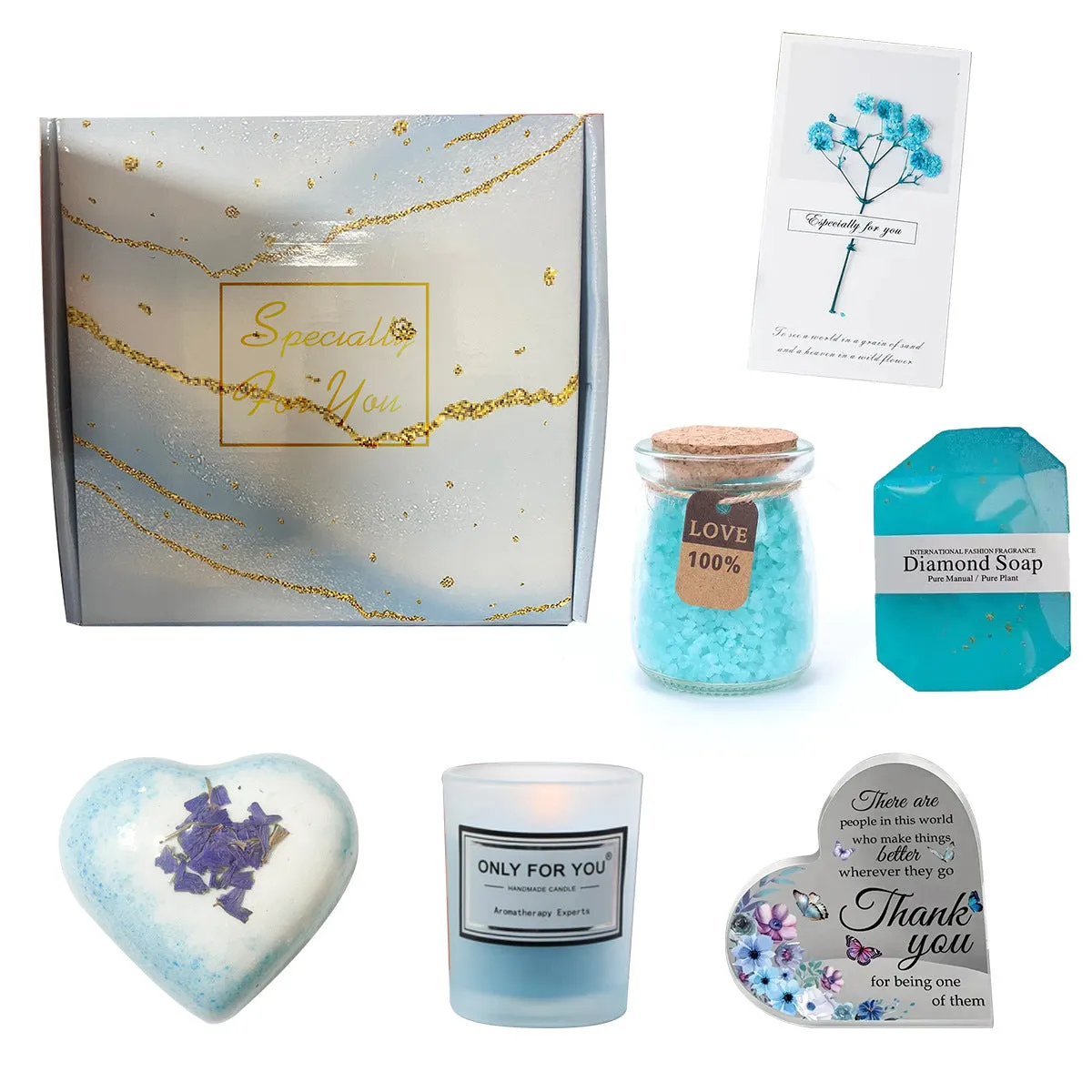 Soy wax aromatherapy candle bath gift set in modern simplicity style with multiple colour options