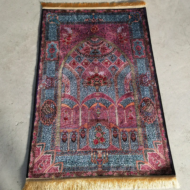 Household square printed thick polyester mat in velvet texture, modern simplicity style, multiple colours available