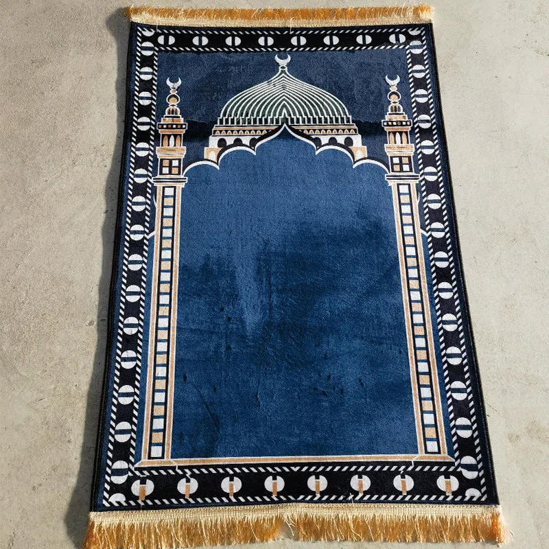 Household square printed thick polyester mat in velvet texture, modern simplicity style, multiple colours available