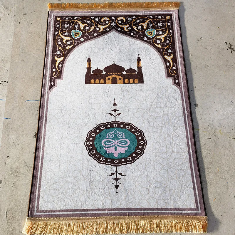 Household square printed thick polyester mat in velvet texture, modern simplicity style, multiple colours available