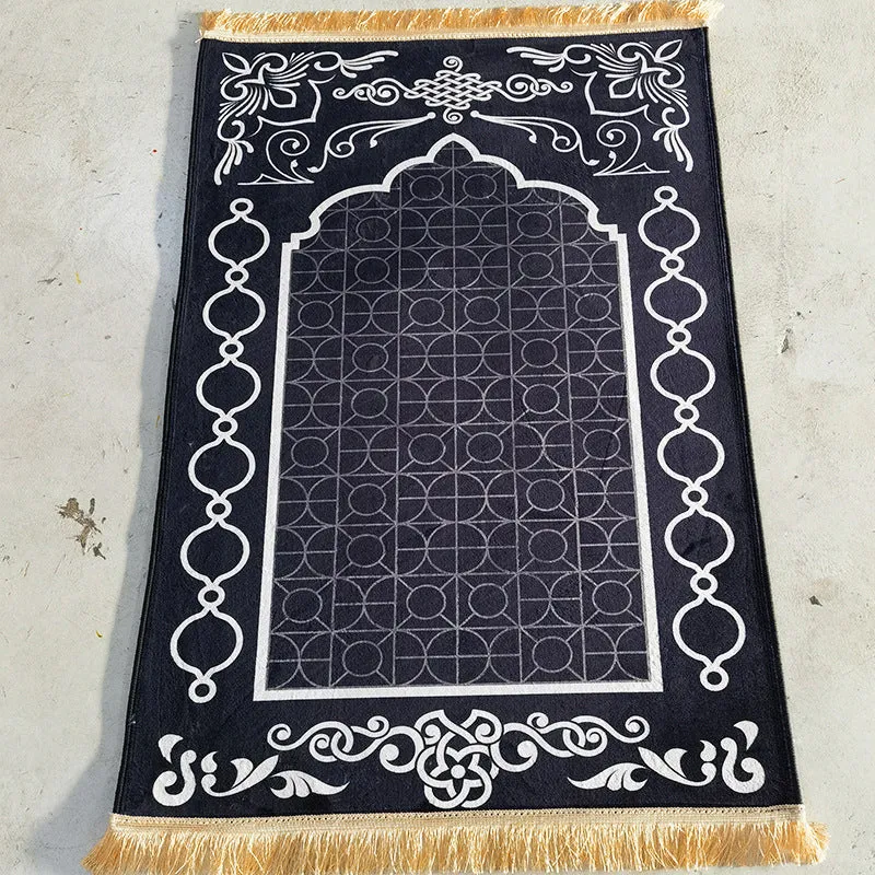 Household square printed thick polyester mat in velvet texture, modern simplicity style, multiple colours available