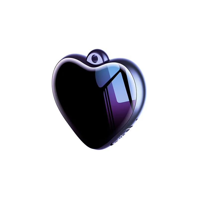 Black compact voice recorder with zinc alloy shell and 3D glass surface, 42 x 37 x 9.6 mm