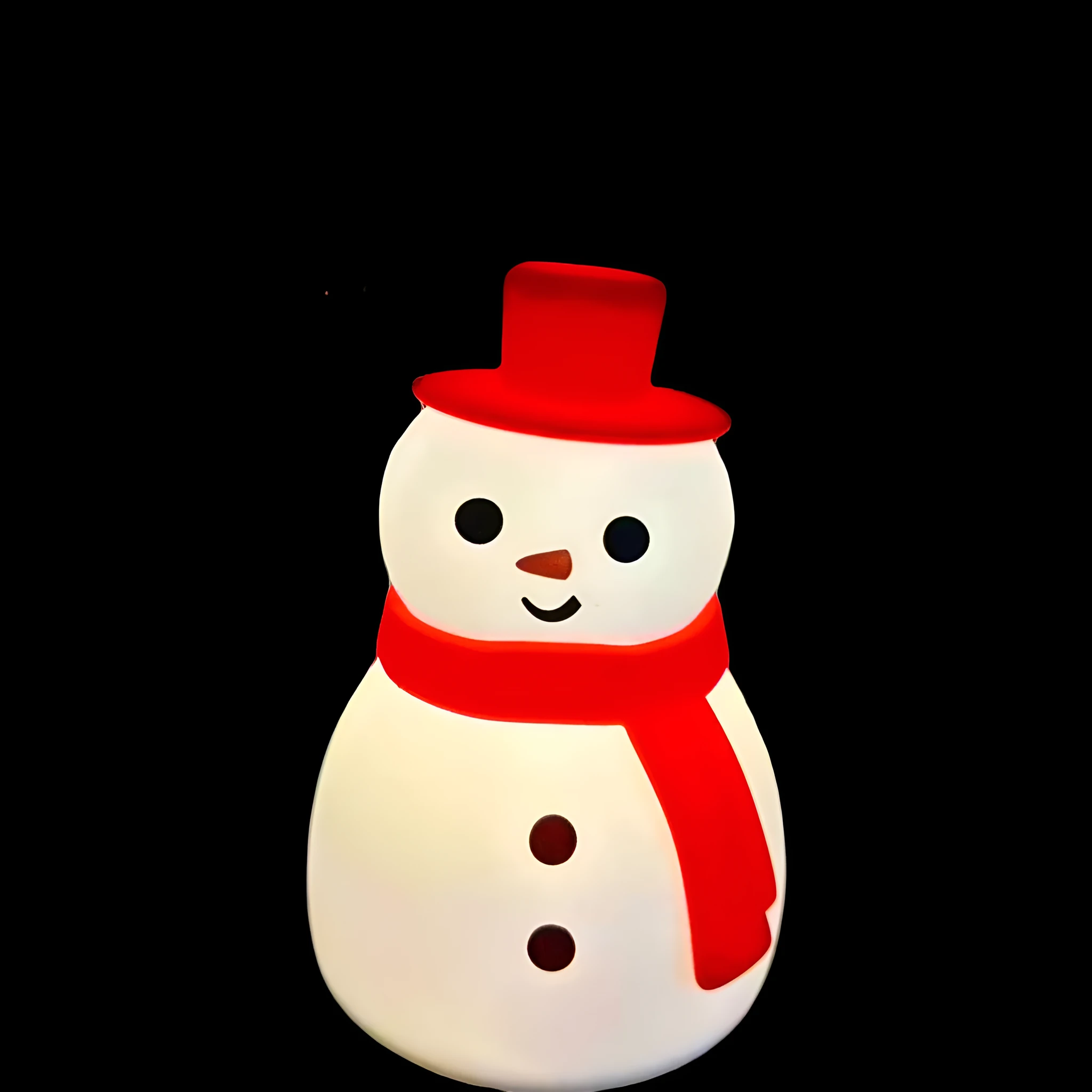 Christmas snowman silicone racket night lamp with built-in battery, warm light setting, 84x120mm
