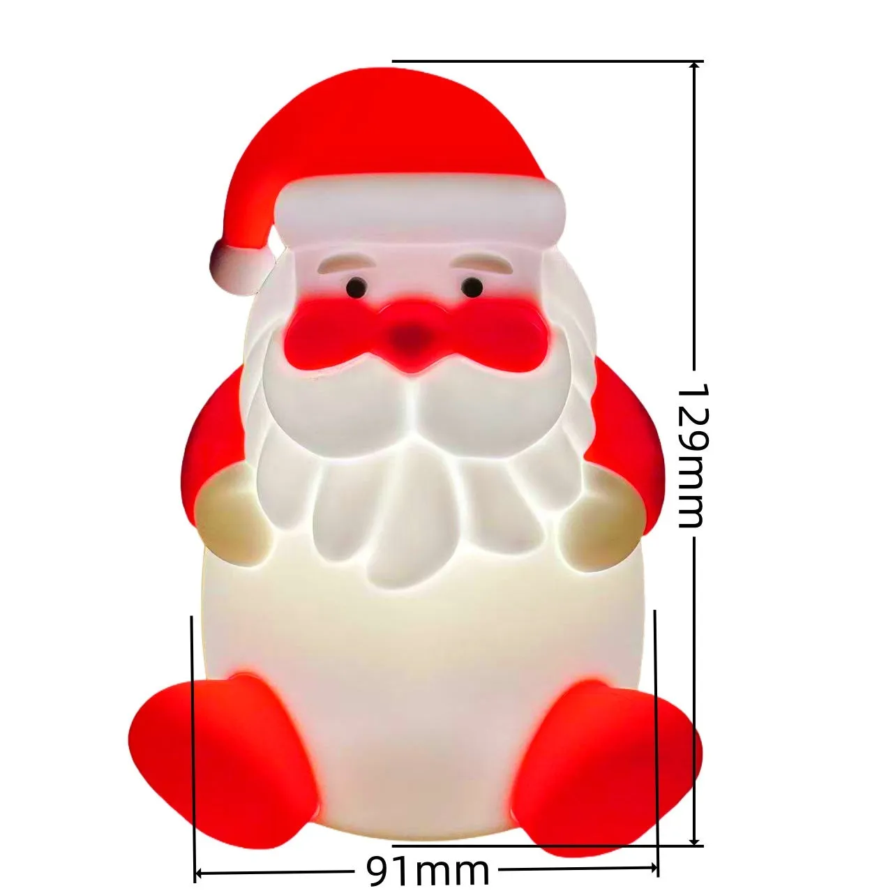 Christmas snowman silicone racket night lamp with built-in battery, warm light setting, 84x120mm