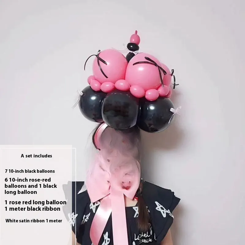 DIY balloon bouquet decoration set for cake toppers and party centrepieces in round shape
