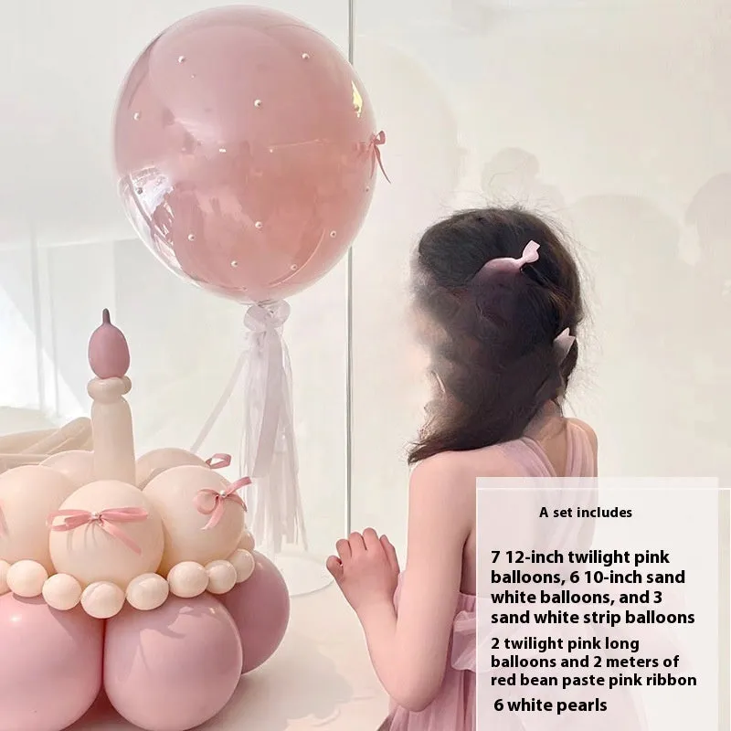 DIY balloon bouquet decoration set for cake toppers and party centrepieces in round shape