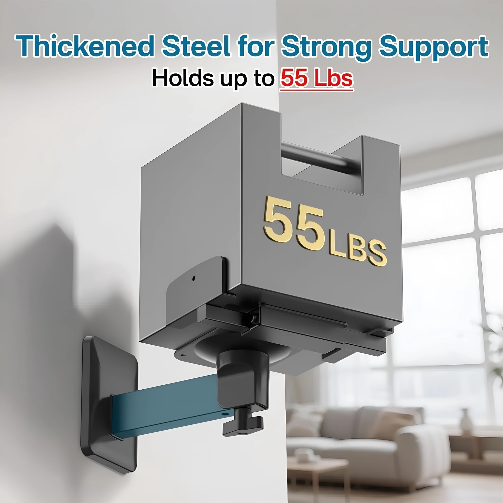 Double clip speaker wall mount 2 pack black heavy duty brackets for bookshelf surround sound speakers