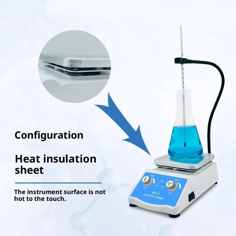 SH-2 magnetic stirrer with heating and speed regulation in compact lab body