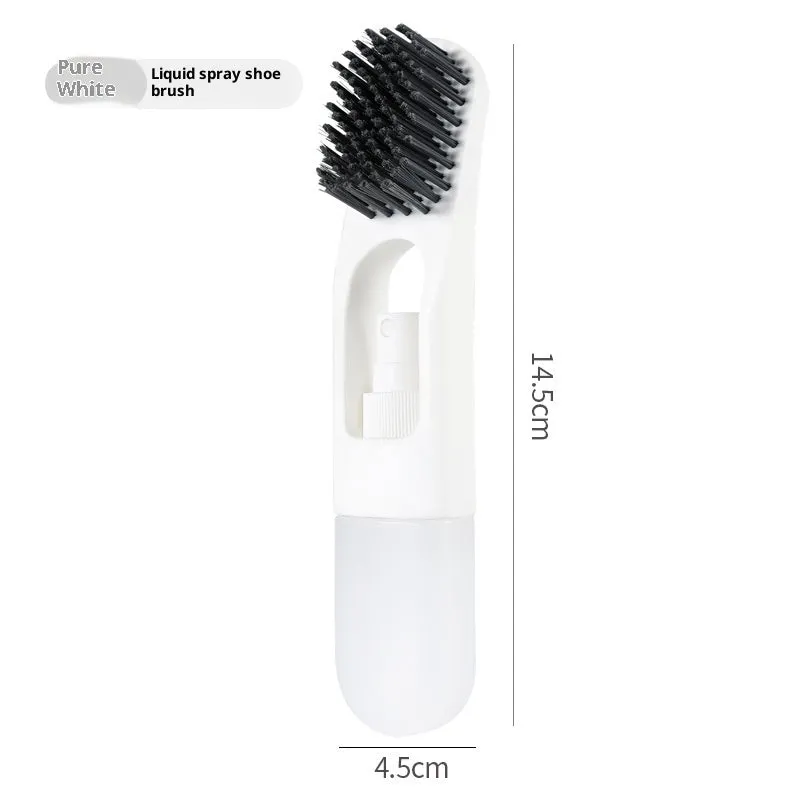 Portable plastic shoe brush in orange with flexible glue bristles for decontamination