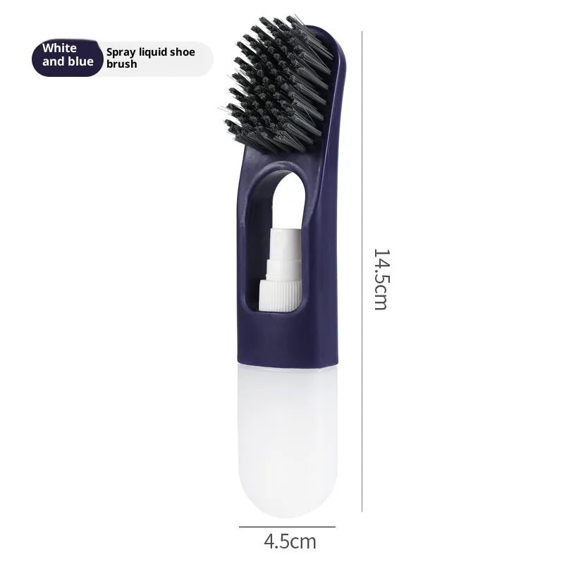 Portable plastic shoe brush in orange with flexible glue bristles for decontamination