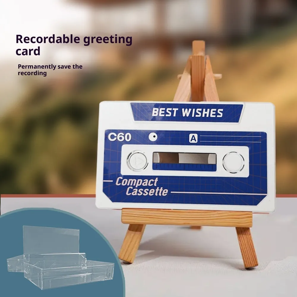 Sound recording greeting card with voice message, coated paper, 10x6x1.5 cm, for birthday or Valentine's Day