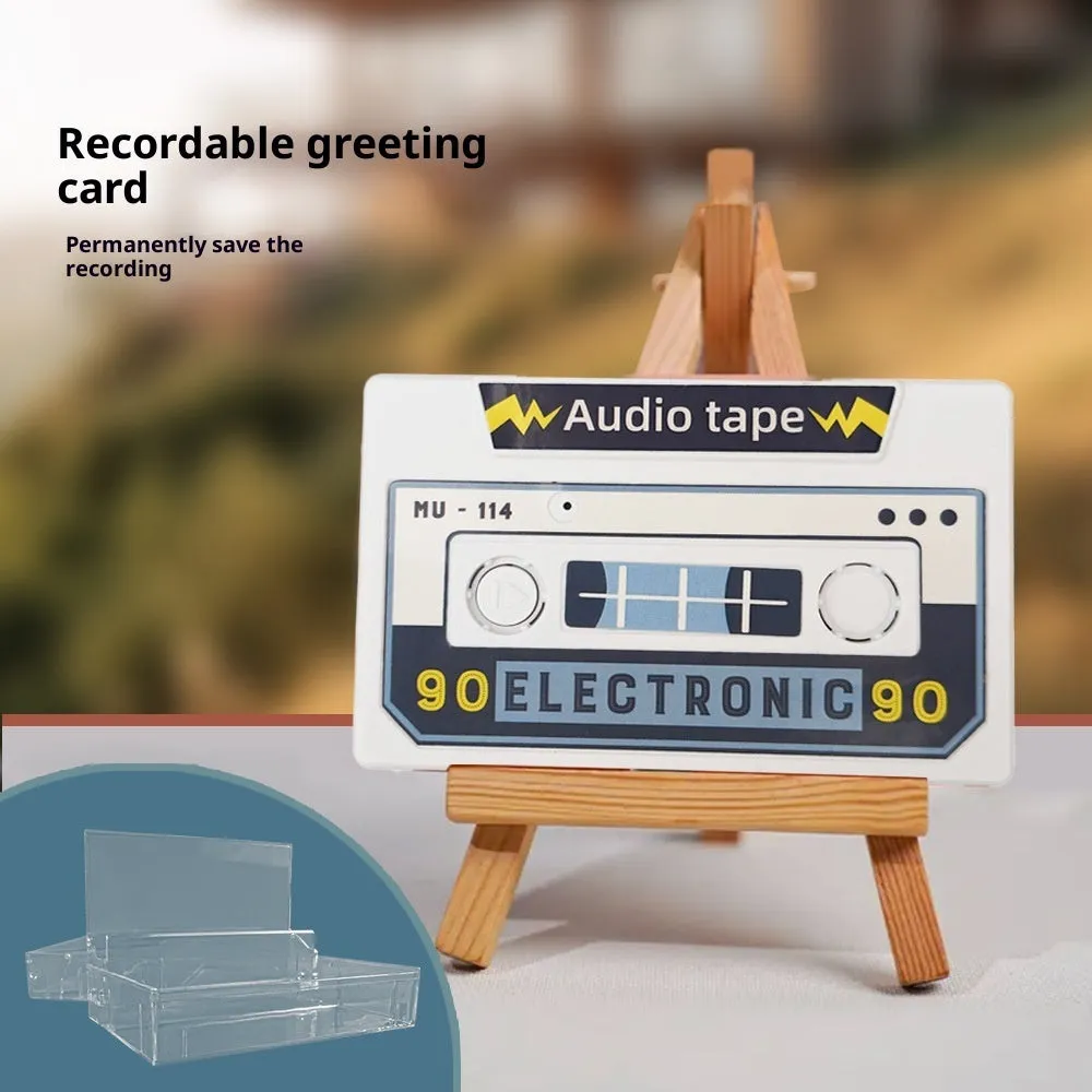 Sound recording greeting card with voice message, coated paper, 10x6x1.5 cm, for birthday or Valentine's Day
