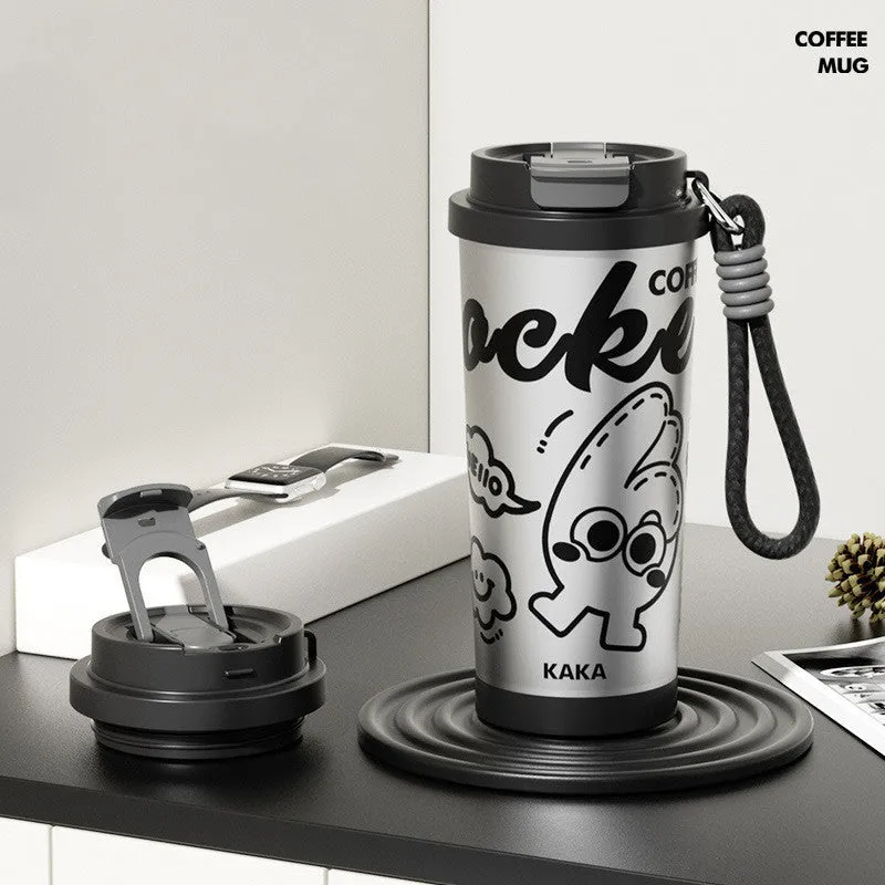 Creative design vacuum cup with stainless steel construction and 500ml capacity showing colour options