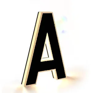 Waterproof self-luminous acrylic LED house number DIY ornament accessory in electroplated finish