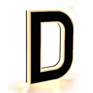 Waterproof self-luminous acrylic LED house number DIY ornament accessory in electroplated finish