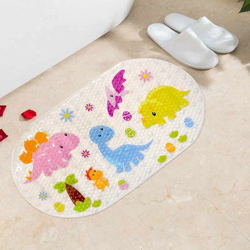 Creative cartoon turtle starfish bathroom non-slip mat oval PVC 69x38cm