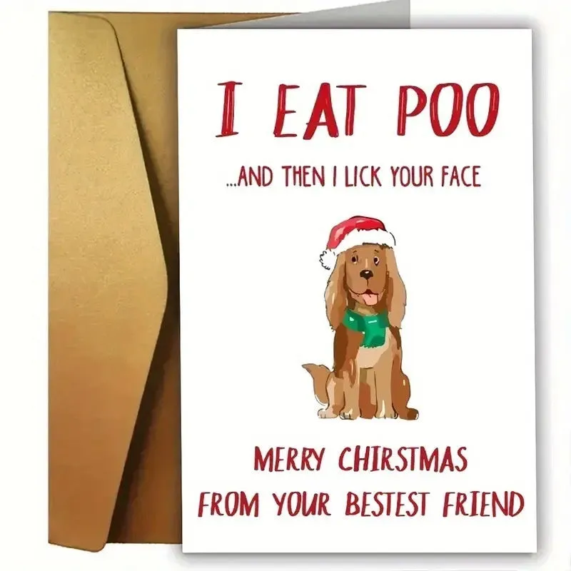 Simple modern Christmas party birthday greeting card with envelope on white background