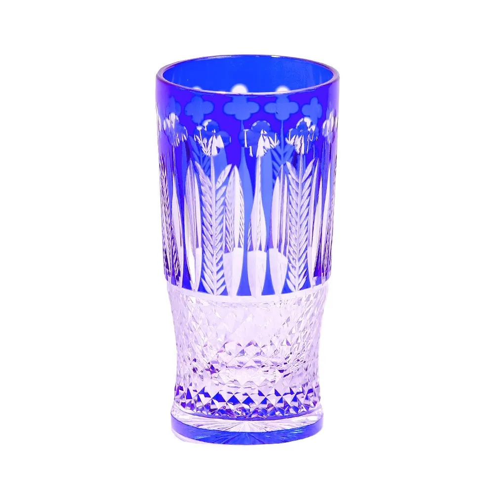 Japanese Edo cut crystal glass wine cup hand-carved simple style 201-300ml capacity