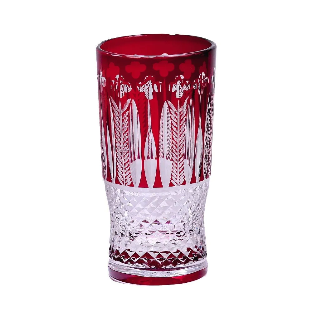 Japanese Edo cut crystal glass wine cup hand-carved simple style 201-300ml capacity