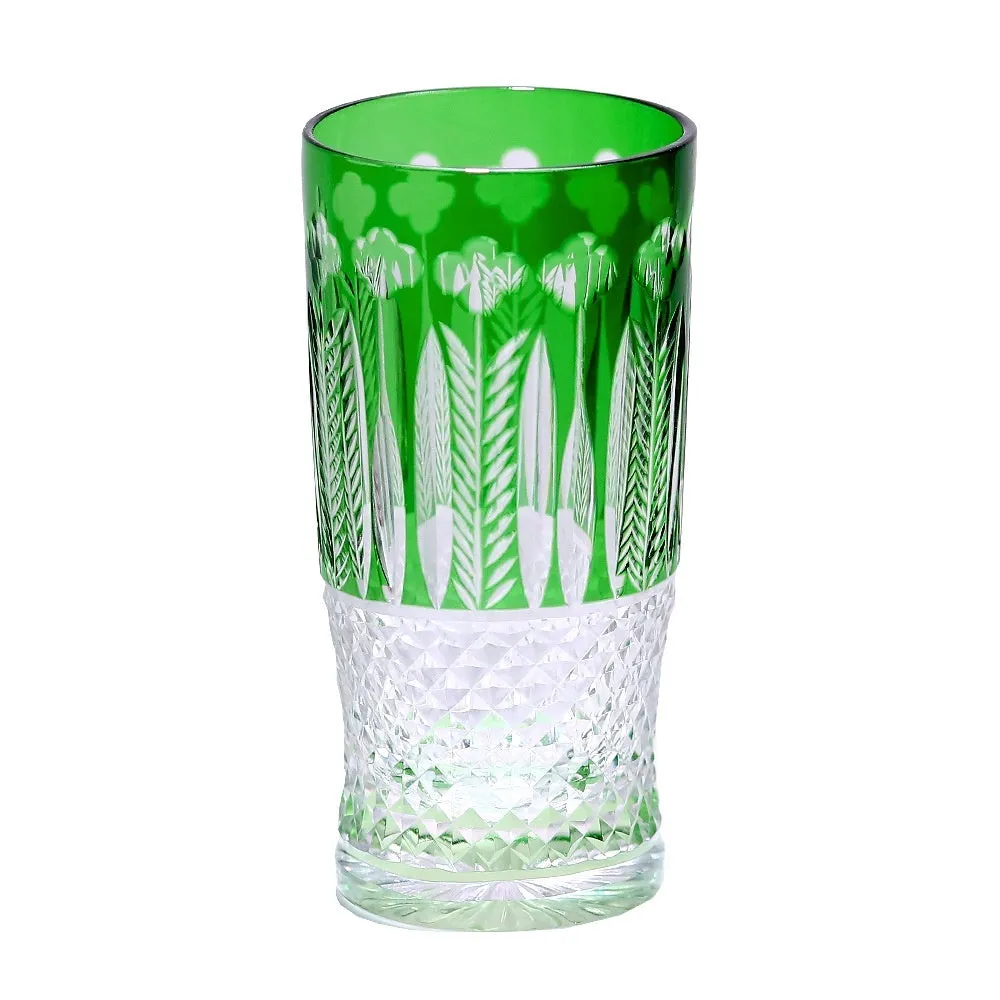Japanese Edo cut crystal glass wine cup hand-carved simple style 201-300ml capacity