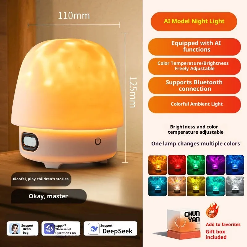 New Water Ripple smart Bluetooth stereo bedside lamp with 16-colour light and touch control in geometric shape