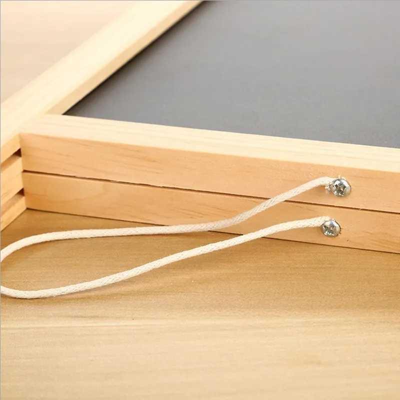 A-shaped double-sided wooden easel blackboard and white board 20 by 30 cm natural wood colour finish