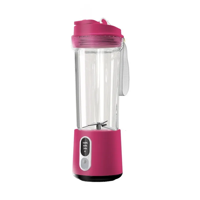 Portable electric juicer cup 500ml with 300W broken wall blender in black, white, gray, rose red, and ocean green