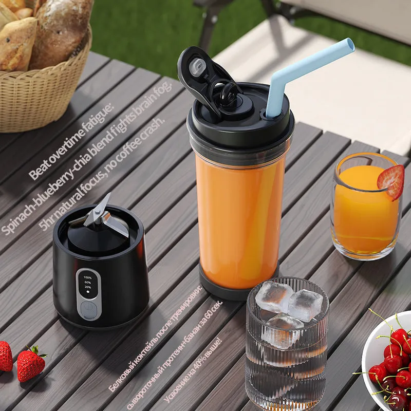 Portable electric juicer cup 500ml with 300W broken wall blender in black, white, gray, rose red, and ocean green