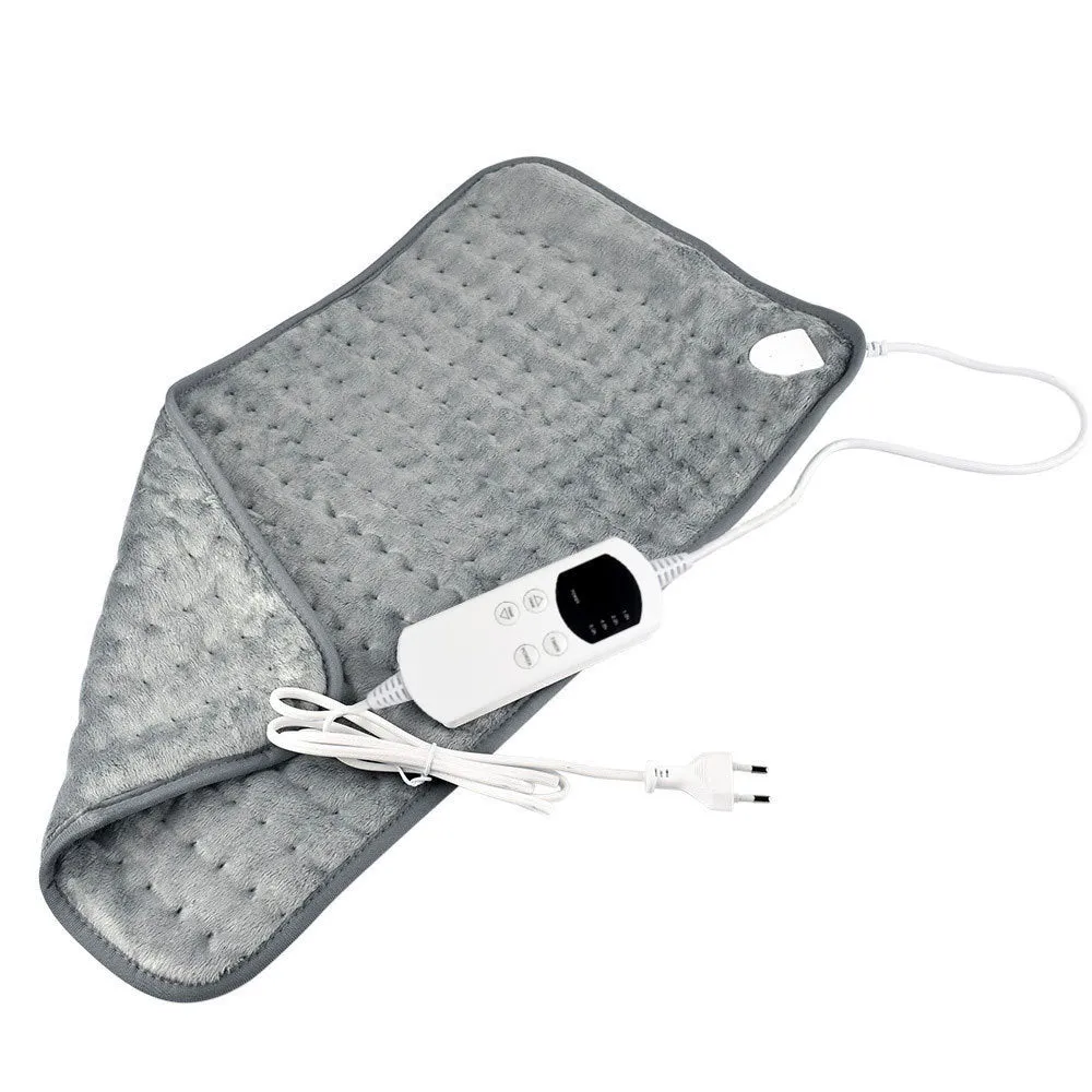 Gray household electric office hot compress physiotherapy blanket 30x60cm with EU plug