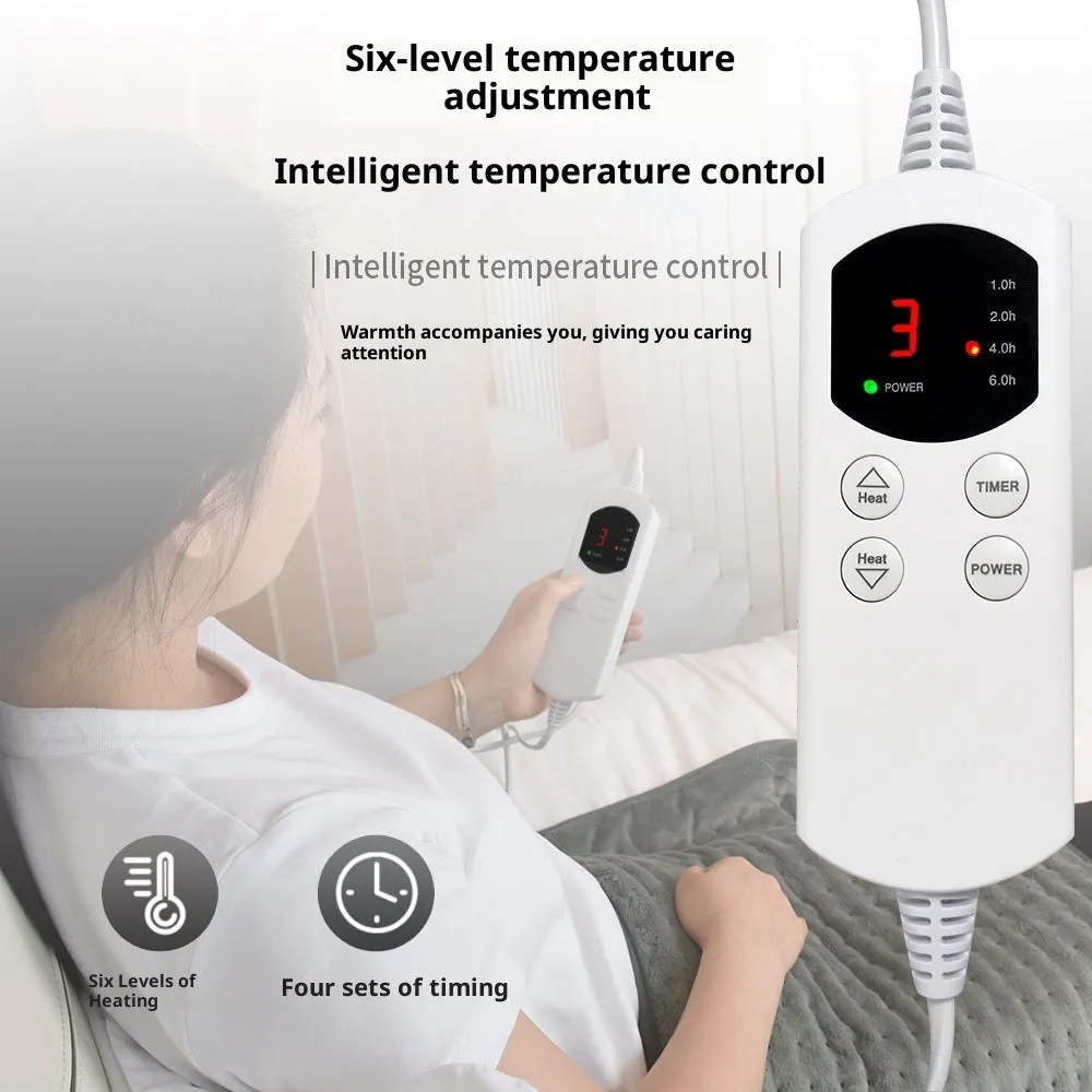 Gray household electric office hot compress physiotherapy blanket 30x60cm with EU plug