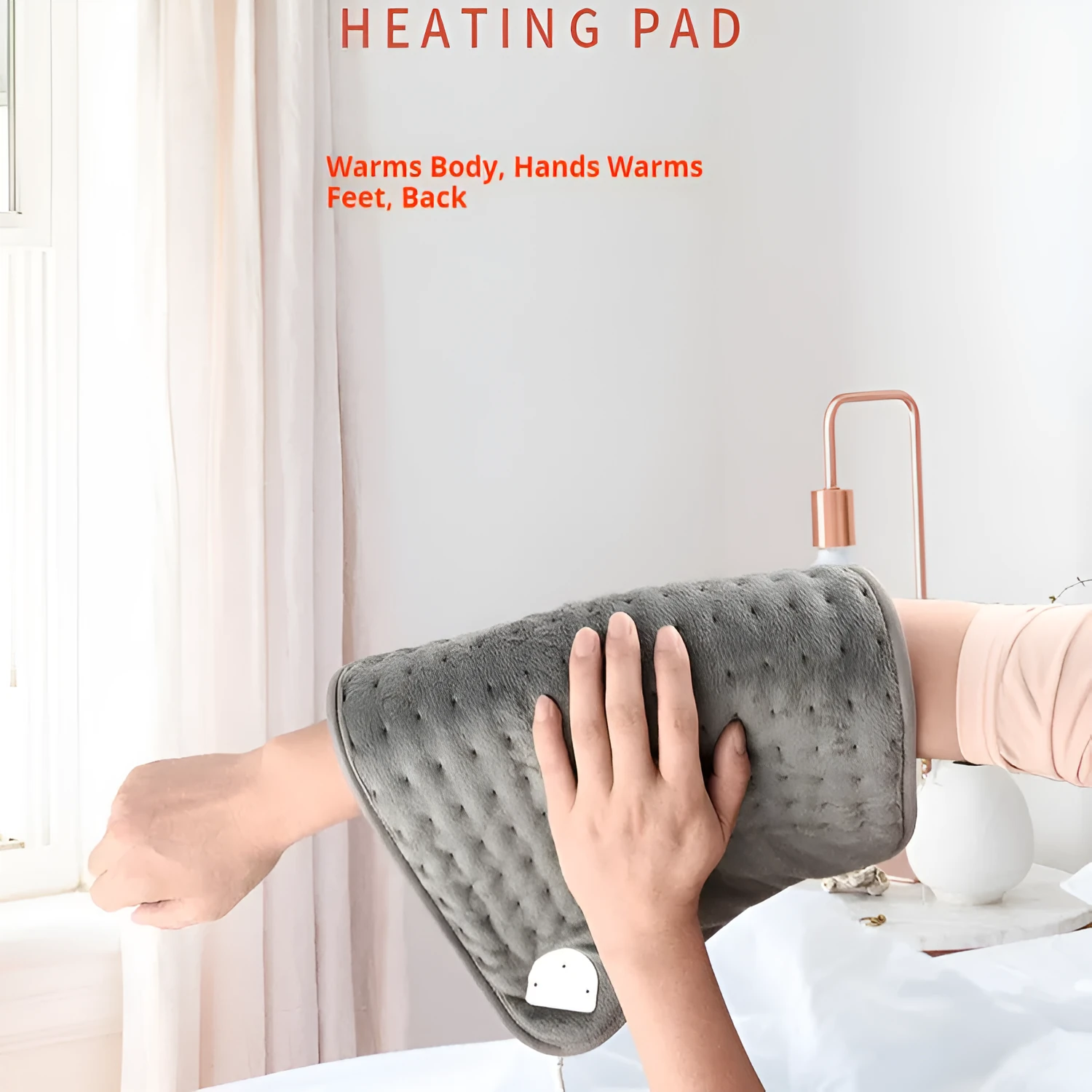 Gray household electric office hot compress physiotherapy blanket 30x60cm with EU plug