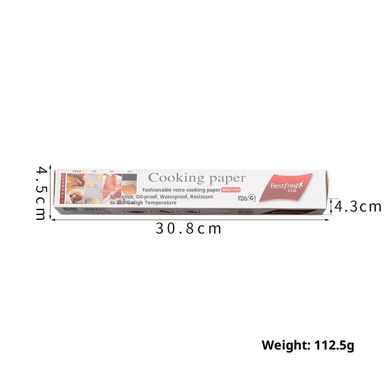Retro newspaper pattern baking oiled paper roll 5 metres brown and white options
