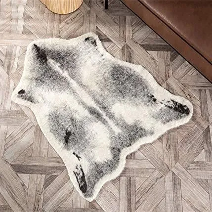 Light luxury floor mat with cute tiger print, made of imitation cashmere, machine washable, available in 40X120cm size