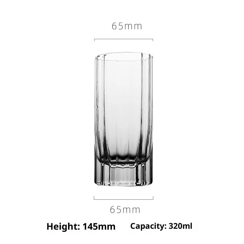 Light luxury crystal glass thick bottom lace whiskey glass on table