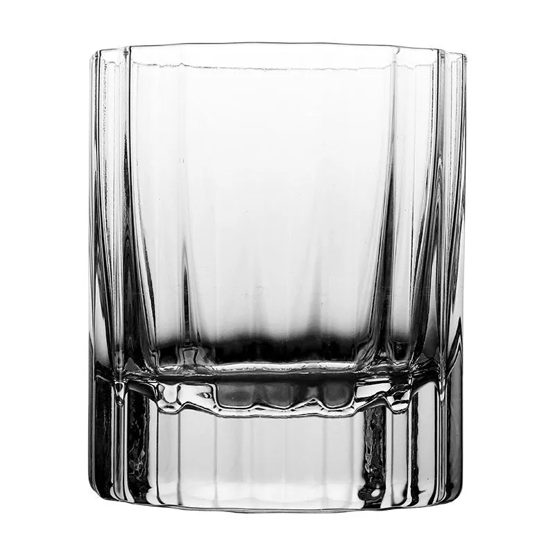 Light luxury crystal glass thick bottom lace whiskey glass on table