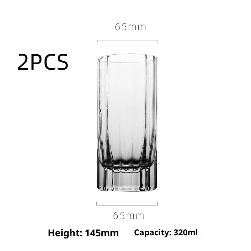 Light luxury crystal glass thick bottom lace whiskey glass on table