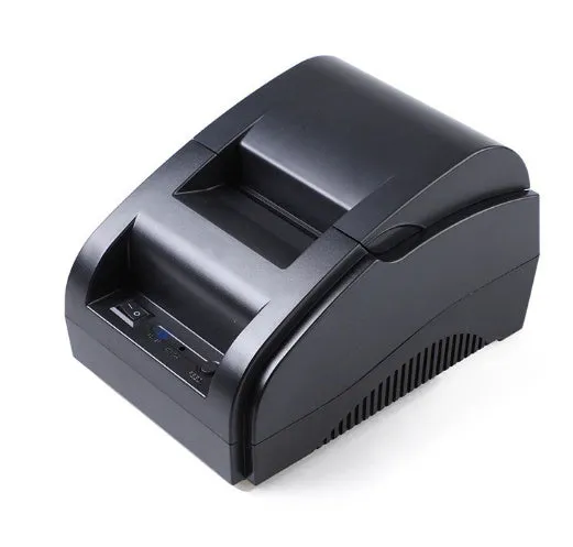 58mm black Bluetooth thermal receipt printer for desktop use in supermarket or takeout
