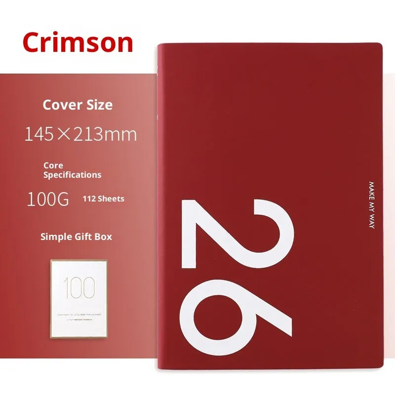 A5 imitation leather schedule notebook with two-pages-per-week layout and coloured cover options