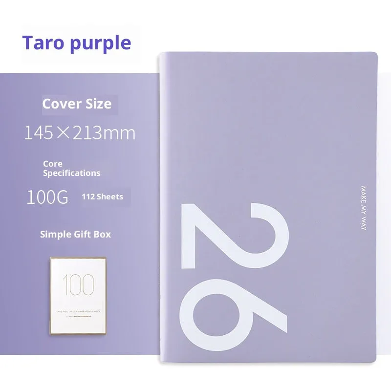 A5 imitation leather schedule notebook with two-pages-per-week layout and coloured cover options