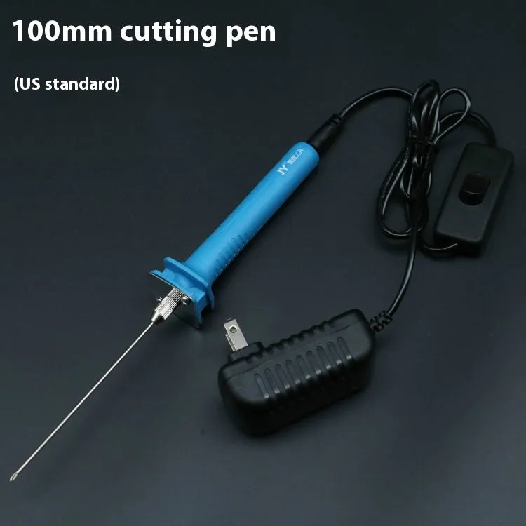 Blue electric heating cutter pen with plastic handle for foam and pearl cotton cutting