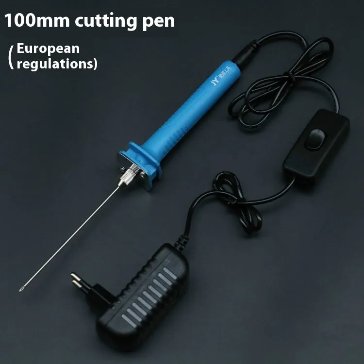 Blue electric heating cutter pen with plastic handle for foam and pearl cotton cutting