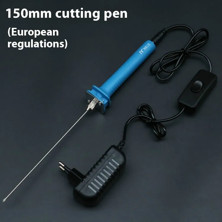 Blue electric heating cutter pen with plastic handle for foam and pearl cotton cutting