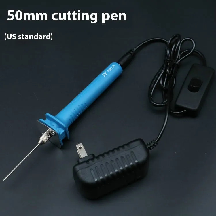 Blue electric heating cutter pen with plastic handle for foam and pearl cotton cutting