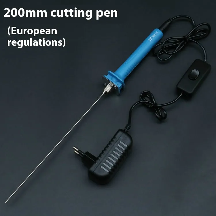Blue electric heating cutter pen with plastic handle for foam and pearl cotton cutting