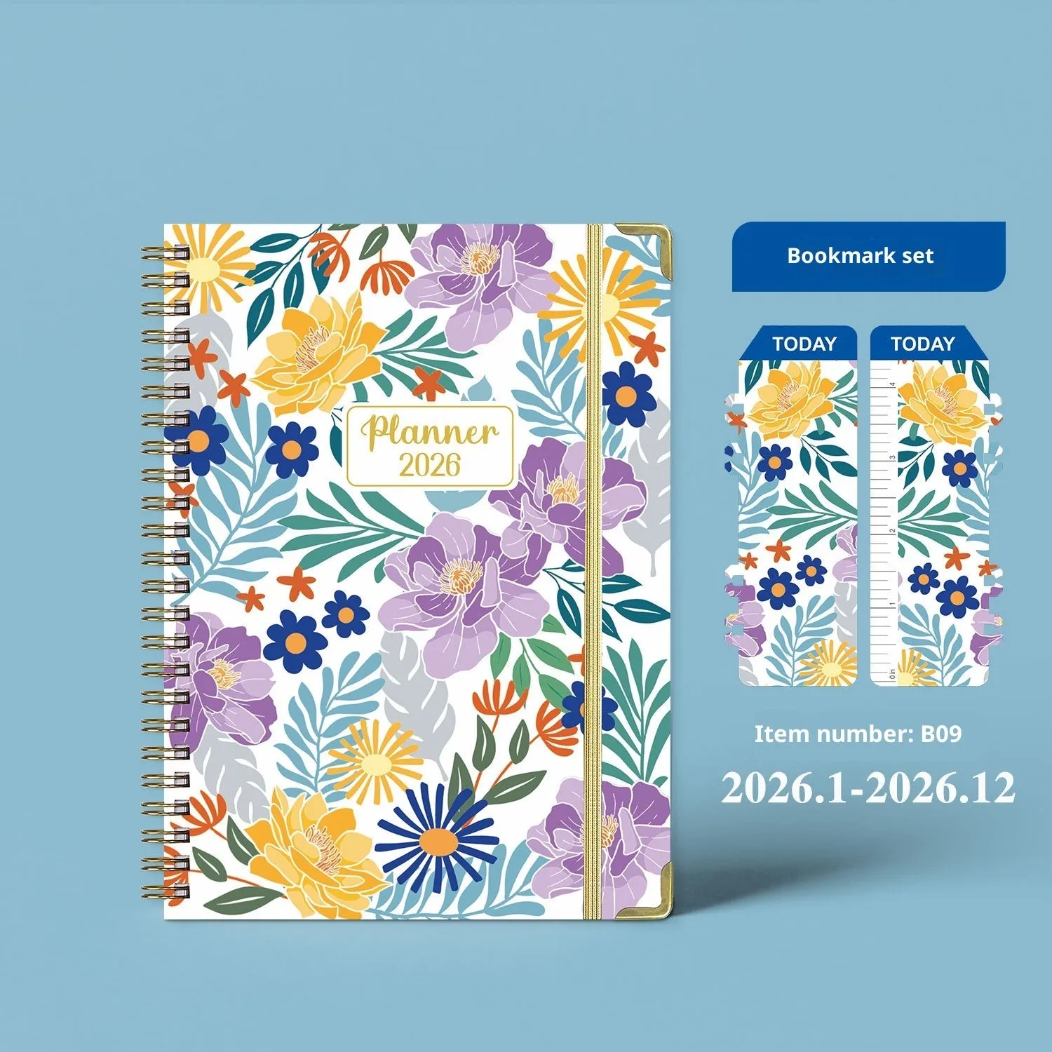 2026 A5 coil diary with paper cover and coil binding, eight colours available