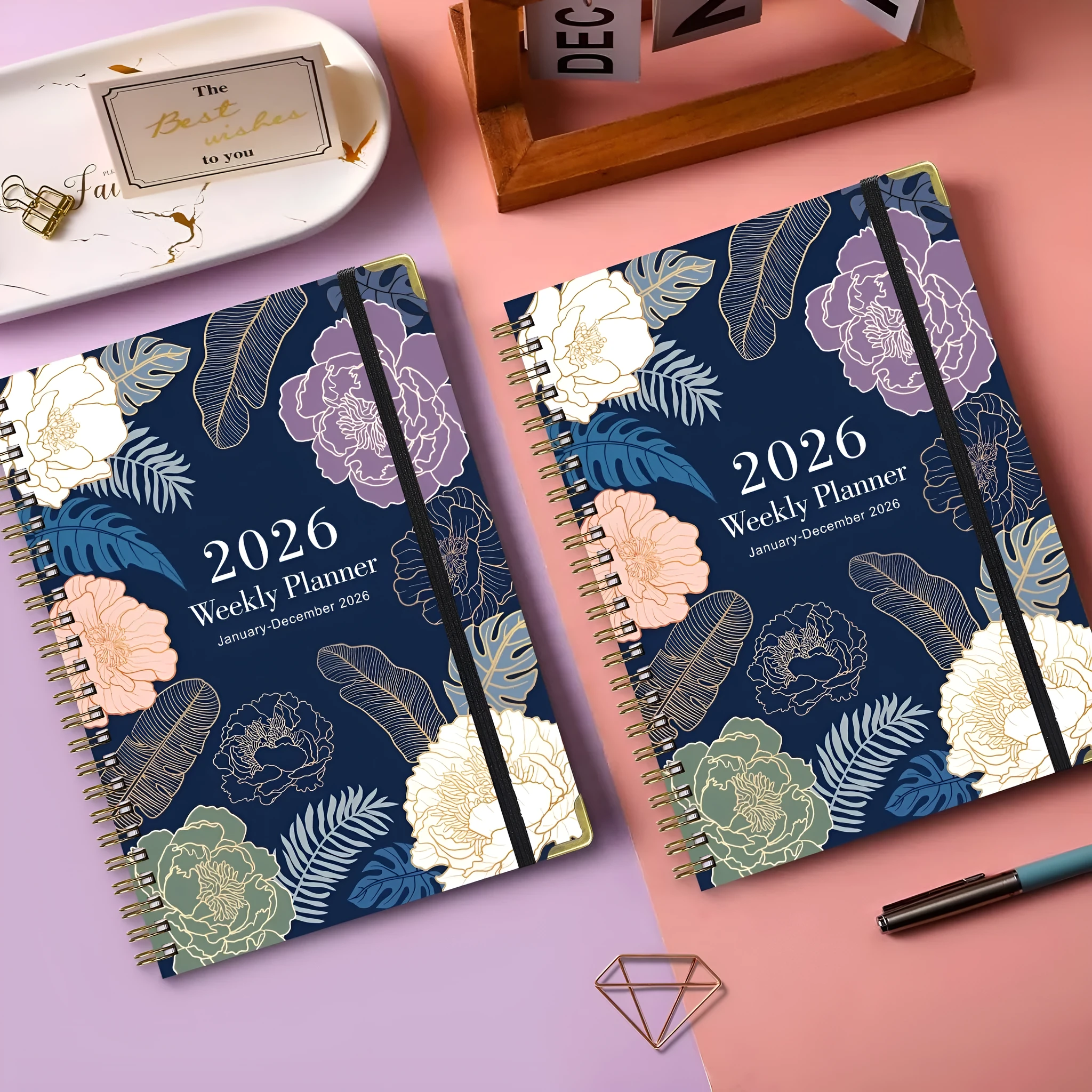 2026 A5 coil diary with paper cover and coil binding, eight colours available