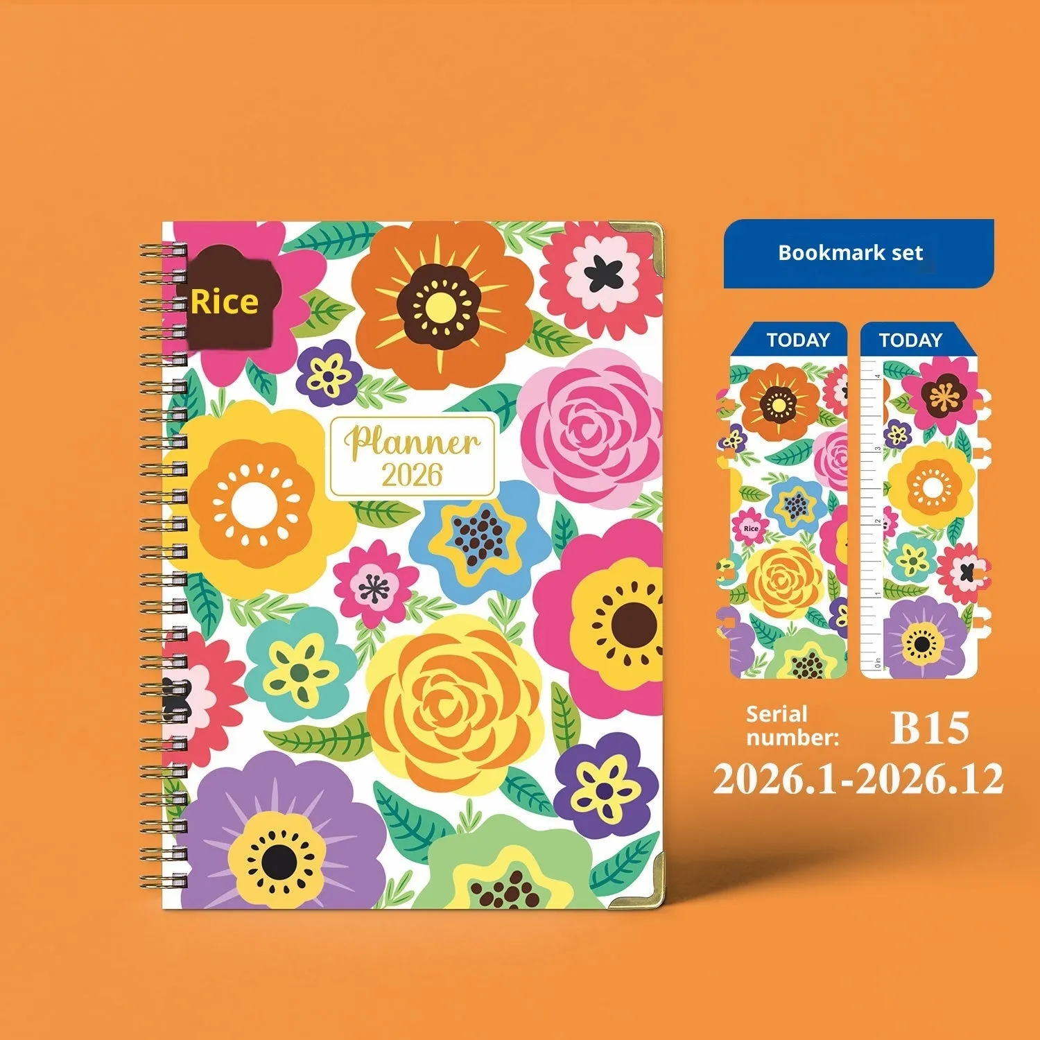 2026 A5 coil diary with paper cover and coil binding, eight colours available